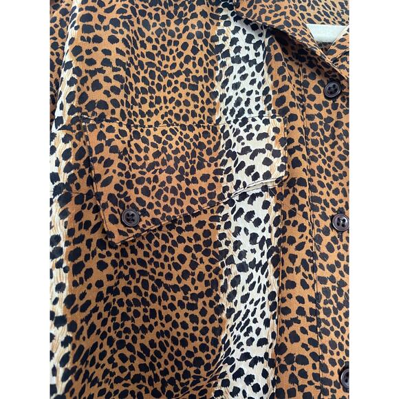 Vintage Nicola Petites 4P Cheetah Leopard Print Women's Button Up Shirt - Picture 2 of 9